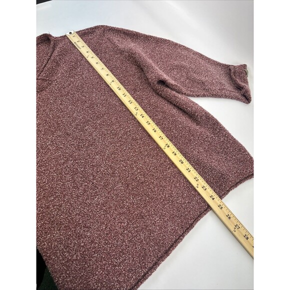 Columbia Speckled Pullover Sweater Burgundy Maroon V-Neck Stretch Womens 2X - Picture 10 of 11
